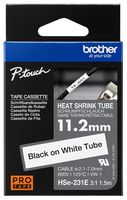 HSE231E - Heat Shrink Tube Tape Cassette, Black on White, 11.2mm