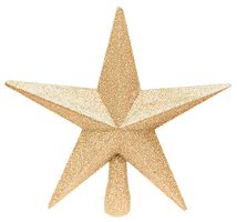 TD126324CG - Christmas Star Tree Topper, Champagne Gold Glitter, 22cm