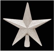 TD126324S - Christmas Star Tree Topper, Silver Glitter, 22cm
