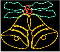 LI151730 - Outdoor LED Soft Glow Double Bell Rope Light (228x Warm White & Green LEDs)