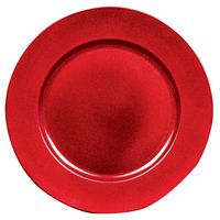 AC155415R - 33cm Glitter Charger Plate, Red
