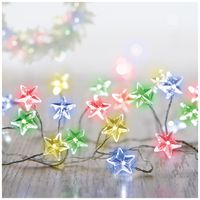 LB184712M - 80 Multi Action Multi Coloured Pin Wire Star Cluster Micro Brights with Timer