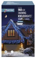 LV162186BW. - 960 LED Snowing Icicle Blue and White Lights with Timer