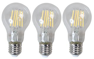 4211H - 6W Clear GLS LED Filament Lamp, E27, Warm White, 600lm (Pack of 3)