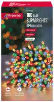 FLV126666M-CPC - 100 LED Multi-Coloured Fairy Lights with Timer, 10.9m