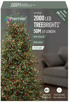 FLV162181M-CPC - 2000 LED Multi-Coloured Christmas Tree Lights with Timer, 50m