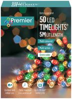 LB112382M. - 50 LED Multi-Colour Battery Operated Multi-Action Fairy Lights on Green Cable, 5.2m