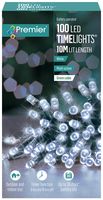 LB112383W. - 100 LED White Battery Operated Multi-Action Fairy Lights on Green Cable, 10.2m