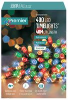 LB131955M - 400 LED Multi-Coloured Battery Operated Multi-Action Fairy Lights on Green Cable, 40.2m
