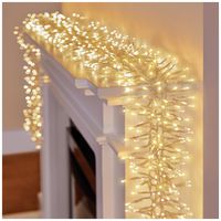 FLV162176WWC-CPC - 960 LED Warm White Cluster Christmas Lights, Multi Action, with Clear Cable and Timer, 12m