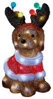 LB213132 - LED Acrylic Dog with Party Lights and Timer, 40 White LEDs, 33cm