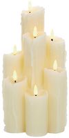 LB201034 - 27.5cm Flickerbright Wax Candle with Melted Effect and Timer