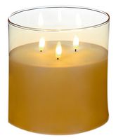 LB213085AM - 15x15cm Rose Gold Glass with Triple Flames