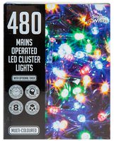 511222M - 480 Mains Operated LED Cluster Lights, Multicolour