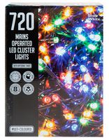 511223M - 720 Mains Operated LED Cluster Lights, Multicolour