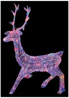 LV201107MMA - Multi Coloured LED Christmas Soft Acrylic Stag, 1.4m