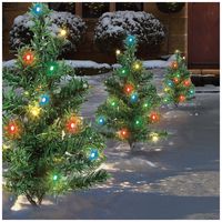 LV168417M - 6pc Multi Coloured LED Christmas Tree Path Lights, 40cm