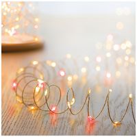 LB151211RVG - 200 LED Battery Operated Multi-Action Starburst Lights with Timer, Red & Vintage Gold