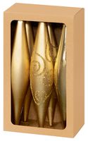 TD126295CG - 6x150mm Assorted Multi Finish Hanging Drops, Champagne Gold, Pack of 6