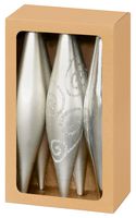 TD126295S - 6x150mm Assorted Multi Finish Hanging Drops, Silver, Pack of 6