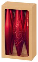 TD126295R - 6x150mm Assorted Multi Finish Hanging Drops, Red, Pack of 6