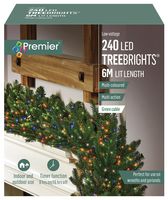 LV236191M - 240 LED Multi-Coloured Christmas Tree Lights with Timer, 6m