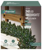 LV236191W - 240 LED White Christmas Tree Lights with Timer, 6m