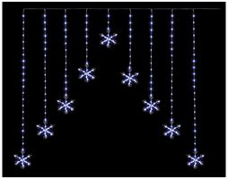 LV243684W - White Flexibright 258 LED 1.2m V Curtain, Snowflake Pattern