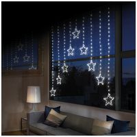 LV201145W - White Pin Wire 303 LED 1.2m V Curtain, Star Pattern