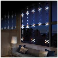LV201152W - White Pin Wire 390 LED 1.2m Curtain, Snowflake Pattern