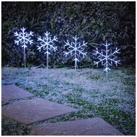 LV243043W - 60cm Snowflake Path Lights, White, Set of 4