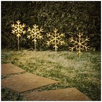 LV243043WW - 60cm Snowflake Path Lights, Warm White, Set of 4
