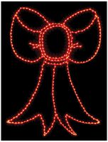 LV243121R - 1m Twinkling LED Bow Motif, Red