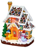 LB243454 - 18.5cm Battery Operated Light Up Gingerbread House with Porch