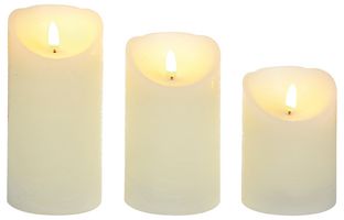LB191108 - Battery Operated Flickabright Candles with Remote, Set of 3