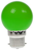 GOLF/1.5W/BC/GREEN - 1.5W LED Polycarbonate Golf Ball Bulb, BC / B22, Non-Dimmable, Green