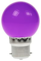 GOLF/1.5W/BC/PURPLE - 1.5W LED Polycarbonate Golf Ball Bulb, BC / B22, Non-Dimmable, Purple