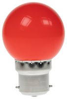 GOLF/1.5W/BC/RED - 1.5W LED Polycarbonate Golf Ball Bulb, BC / B22, Non-Dimmable, Red
