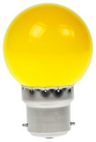 GOLF/1.5W/BC/YELLOW - 1.5W LED Polycarbonate Golf Ball Bulb, BC / B22, Non-Dimmable, Yellow