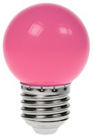 GOLF/1.5W/ES/PINK - 1.5W LED Polycarbonate Golf Ball Bulb, E27, Non-Dimmable, Pink