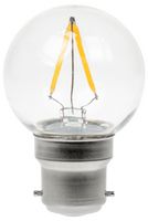 GOLF/LEDFIL/2W/BC27PCD - 2W LED Polycarbonate Golf Ball Bulb, B22, 2700K, Non-Dimmable