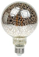 G95/LEDFIL/4WESCRACKLE - 4W Crackle Glazed LED Filament Bulb, G95, E27, 1800K, 200lm, Dimmable