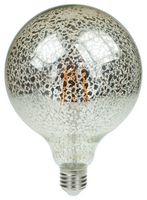 G125/LEDFIL/6WESCRACKLE - 6W Crackle Glazed LED Filament Bulb, G125, E27, 1800K, 300lm, Dimmable