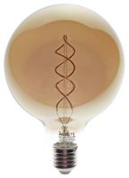 G125/LEDFIL/4W/ES/DS18K - 4W Smoked Glass LED Filament Bulb, G125, E27, 1800K, 130lm, Dimmable