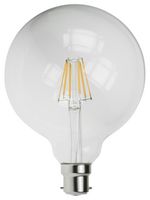 G125/LEDFIL/6W/BC22D - 6W LED Filament Globe Bulb, G125, BC/B22, 2200K, 360lm, Dimmable