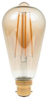 ST64/LEDFIL/4WBCG22KD - 6W LED Gold Filament Bulb, ST64, BC/B22, 2200K, 400lm, Dimmable