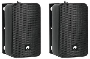 ODP-204B - Pair of 4" Weatherproof Wall Speakers, 40W RMS, IP65, Black