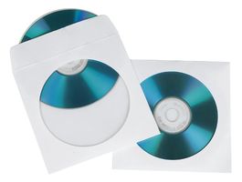 00051173 - Protective CD/DVD Sleeves, White 50 Pack