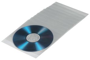 033809 - Transparent Protective CD/DVD Sleeves, 50 Pack