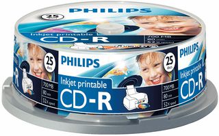 CR7D5JB25/00 - Inkjet Printable CD-R Blank CDs - Spindle 25 Pack